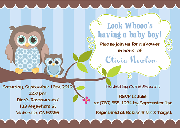 owl baby shower invitations boy this owl baby shower invitation for a ...