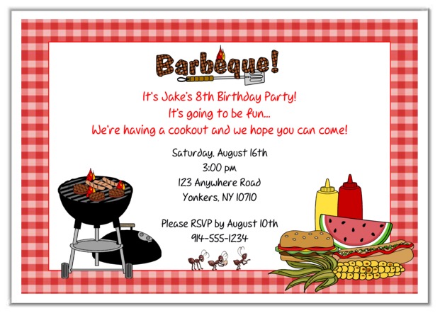 BBQ Barbeque Cookout Party Invitations 2