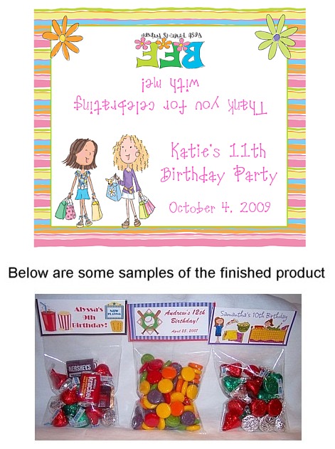 Personalized Birthday Party bag. Great Birthday or Girls Weekend