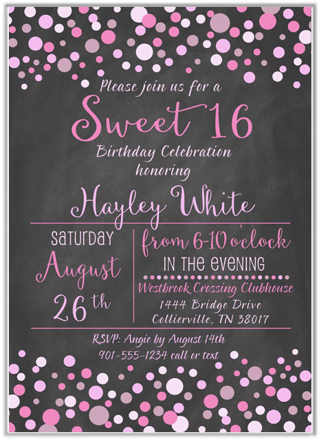 Sweet 16 Birthday Party Invitations