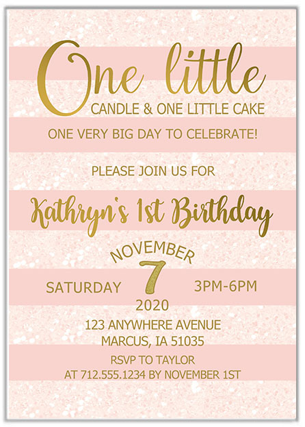 1st Birthday Girl Party Invitations