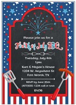 BBQ 4th of July Party Invitations