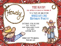 Cowboy Birthday Party Invitations