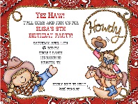 Cowgirl Birthday Party Invitations