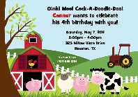 Farm Animals Birthday Party Invitations