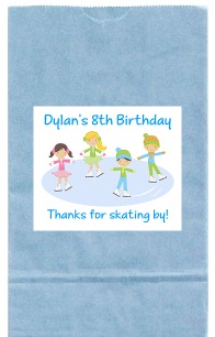 Ice Skating Birthday Party Goodie Loot Bag Labels Favors