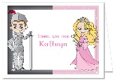 Princess and Knight Thank You Note Cards Personalized