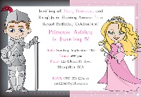 Princess and Knight Birthday Party Invitations