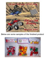 ATV 4 Wheeler Birthday Party Bag Toppers w/Recloseable Bags