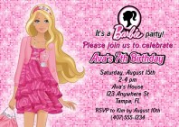 Barbie Birthday Party Invitations