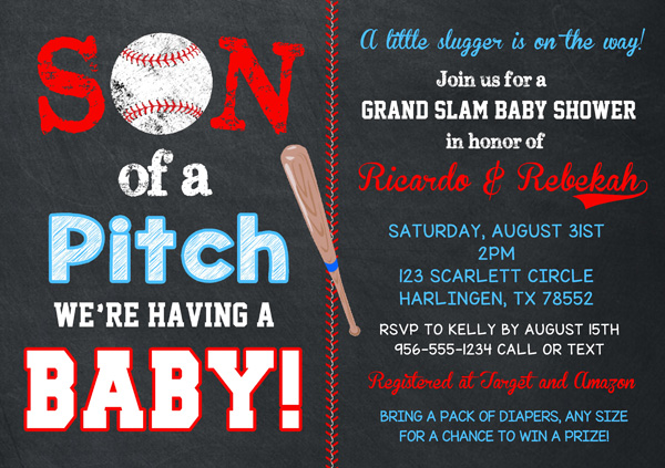 Baseball Baby Shower Invitations