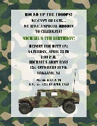 Camouflage Military Army Birthday Party Invitations