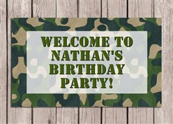 Camouflage Army Birthday Party Sign