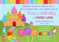Candy Land Birthday Party Invitations