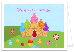 Candy Land Birthday Party Thank You Note Cards