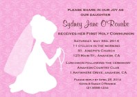 First Holy Communion Religious Girl Invitations