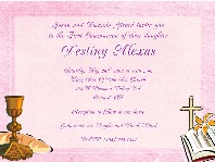 Confirmation First Communion Religious Invitations Girl