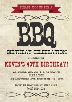Country BBQ Barbeque Birthday Invitations