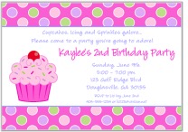 Cupcake Birthday Party Invitations