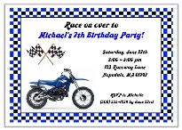 Dirt Bike Birthday Party Invitations Blue