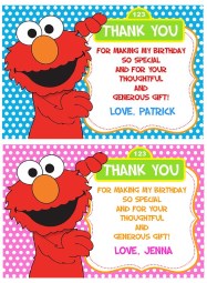Elmo Thank You Cards Personalized