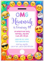 Emoji Party Birthday Invitations