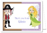 Fairy and Pirate Thank You Note Cards Personalized
