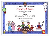 Family Reunion BBQ Barbeque Cookout Party Invitations