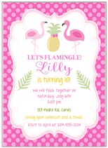 Flamingo Pineapple Party Invitations