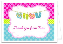 Flip Flops Party Thank You Note Cards