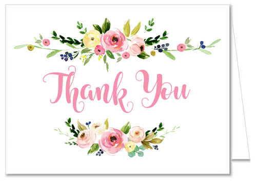 Watercolor Floral Thank You Cards