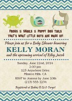 Frogs Snails Puppy Dog Tails Boy Baby Shower Invitations