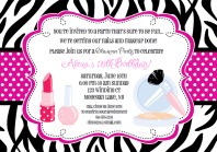 Glamour Girl Makeover Birthday Party Invitations