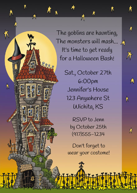 Halloween Party Haunted House Invitations