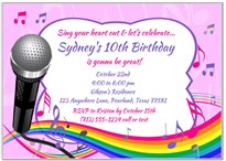 Karaoke Birthday Party Invitations