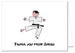 Karate Tae Kwon Do Thank You Note Cards Personalized