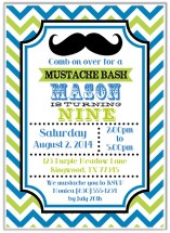 Mustache Birthday Party Invitations