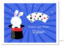 Magic Themed Birthday Party Thank You Note Cards