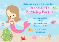 Mermaid Birthday Party Invitations