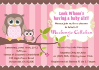Owl Baby Shower Invitations Girl