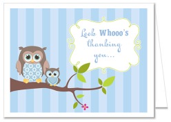 Owl Boy Baby Shower Thank You Note Cards