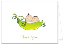 Two Peas in a Pod Baby Shower Thank You Note Cards