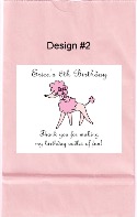 Pink Poodle Birthday Party Goodie Loot Bag Labels Favors