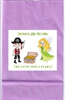 Fairy and Pirate Birthday Party Goodie Loot Bag Labels Favors