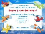 Airplane Birthday Party Invitations