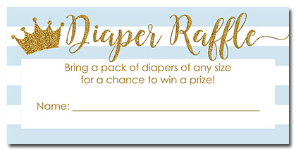 Prince Crown Baby Shower Diaper Raffle Tickets