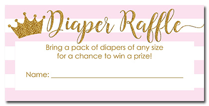 Princess Crown Baby Shower Diaper Raffle Tickets