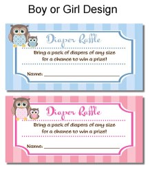 Owl Baby Shower Diaper Raffle Tickets