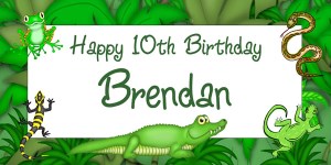 Reptile Birthday Party Banner
