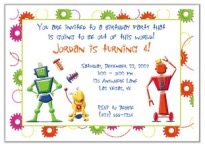 Robot Birthday Party Invitations